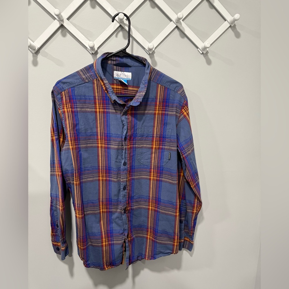 Mens Columbia plaid button up size large